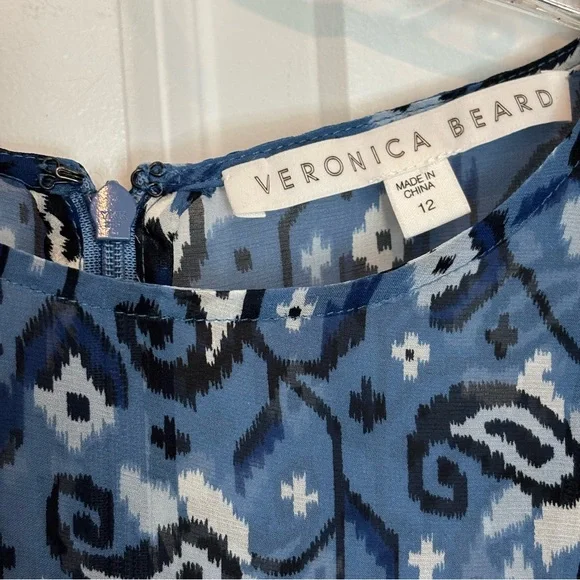 Veronica Beard Cabo Boho Paisley Silk Peplum Ladder Stitch Long Sleeve Blouse 12 - Picture 11 of 11